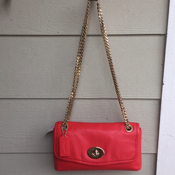Coach Bags Nwt Coach Gold Chain Shoulder Or Crossbody Cardinal Red